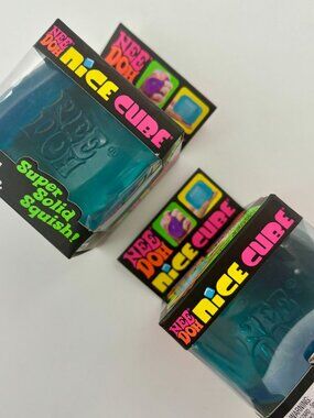 NeeDoh BLUE Nice Cube Super Solid Squish Squeezable Stress Reliever Sensory Toy